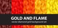 Diamond pattern set Gold and Flame Royalty Free Stock Photo