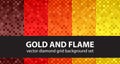 Diamond pattern set Gold and Flame Royalty Free Stock Photo