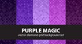 Diamond pattern set Purple Magic. Vector seamless backgrounds Royalty Free Stock Photo