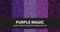 Diamond pattern set Purple Magic. Vector seamless geometric back