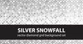 Diamond pattern set Silver Snowfall. Vector seamless geometric backgrounds Royalty Free Stock Photo