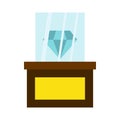 Diamond on a pedestal icon, flat style Royalty Free Stock Photo