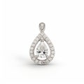 Diamond Pear Shape White Gold Pendant With Aerial View Style Royalty Free Stock Photo