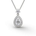 Pear Cut Diamond Pendant - Classic Style Inspired By Octane Render