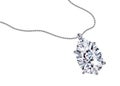 Diamond pendant necklace on white background vector Royalty Free Stock Photo