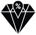 Diamond with Percentage Location Pin Icon Symbol Graphic Element Royalty Free Stock Photo