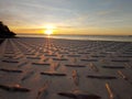 Diamond plate beach sunrise