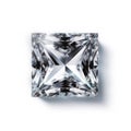 Diamond princess cut isolated on white created with Generative AI Royalty Free Stock Photo