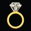 Diamond ring against black Royalty Free Stock Photo
