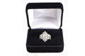 Diamond ring in black velvet box