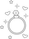 Diamond ring coloring page