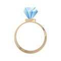 Diamond ring flat icon.