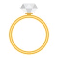 Diamond ring flat icon, valentines day