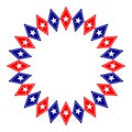American flag symbols stars round decorative border or symbol Royalty Free Stock Photo