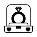 Diamond ring Glyph Vector Icon that can easily edit or modify.