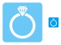 Diamond Ring Halftone Dotted Icon