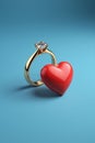 Diamond Ring and Heart Close up,Generative AI Royalty Free Stock Photo