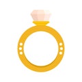 Diamond ring icon, flat style Royalty Free Stock Photo