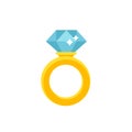 Diamond Ring icon in flat style.