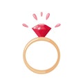 Diamond Ring icon in flat style. Royalty Free Stock Photo