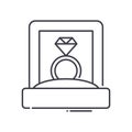 Diamond ring icon, linear isolated illustration, thin line vector, web design sign, outline concept symbol with editable Royalty Free Stock Photo