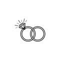 Diamond ring icon. simple flat vector illustration Royalty Free Stock Photo