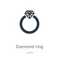 Diamond ring icon vector. Trendy flat diamond ring icon from luxury collection isolated on white background. Vector illustration Royalty Free Stock Photo