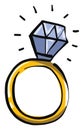 Diamond ring, illustration, vector Royalty Free Stock Photo