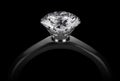 Diamond ring isolated on black background. 3D render