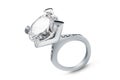 Diamond Ring Isolated on White background with clipping path Royalty Free Stock Photo