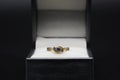 Wedding ring in a black box, Diamond ring in a dark box Royalty Free Stock Photo