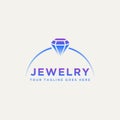 Diamond ring jewelry logo design illustration