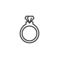 Diamond ring line icon