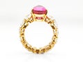Diamond ring with ruby Royalty Free Stock Photo