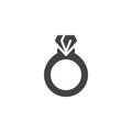 Diamond ring vector icon