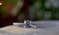 Diamond ring Is a wedding ring Luxurious and expensive Laid on the ground Royalty Free Stock Photo