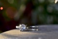 Diamond ring Is a wedding ring Luxurious and expensive Laid on the ground Royalty Free Stock Photo