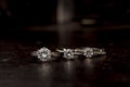 Diamond ring is a wedding ring luxurious and expensive laid on the ground Royalty Free Stock Photo