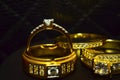 Diamond ring Is a wedding ring Luxurious and expensive Laid on the ground