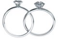 Diamond rings intertwined Royalty Free Stock Photo