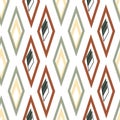 Diamond Rivers, off center diamonds in rows, seamless vector repeat green, yellow and copper
