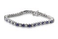 Diamond and Sapphire Tennis Bracelet Royalty Free Stock Photo