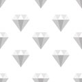 Gray flat style crystal seamless pattern. Gem background. Royalty Free Stock Photo
