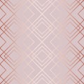 Diamond seamless pattern. Repeated rose gold fancy background. Modern art deco texture. Repeating gatsby patern for design prints. Royalty Free Stock Photo