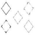 Diamond set icon. Gray vector pattern. Shaded outline shape. White background layout Royalty Free Stock Photo