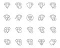 Diamond set icons. Mystical, esoteric, magic crystals. Vector illustration. Royalty Free Stock Photo