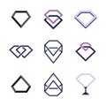 Diamond set Logo element. Corporate branding identity design template. diamond design collection. Vector illustration