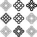 Collection of intricate celtic knot designs in a square grid layout Royalty Free Stock Photo