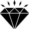 Shimmering black diamond gemstone with radiant sparkles icon Royalty Free Stock Photo