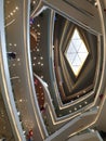 Diamond shaped cieling glass in mall